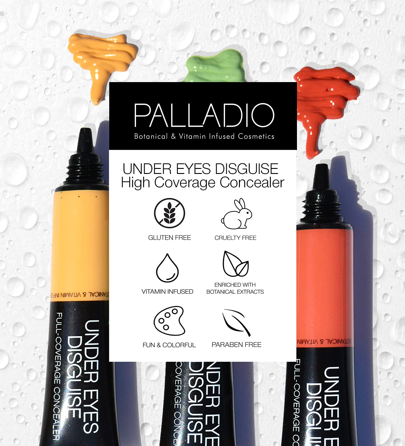 Palladio Under Eyes Disguise Full Coverage Concealer, Custard, 0.35 Ounce